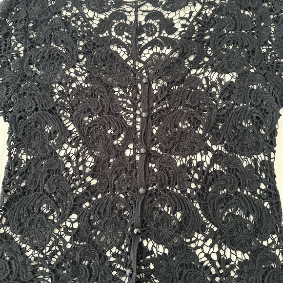 Boho Style Lace Top, Button Front, L - Picture 3 of 3